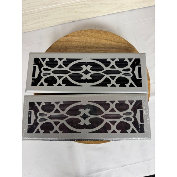 Other - Set of 2 Silver Scroll Decorative Floor Registers 4x16 (14in hole 16 in total)